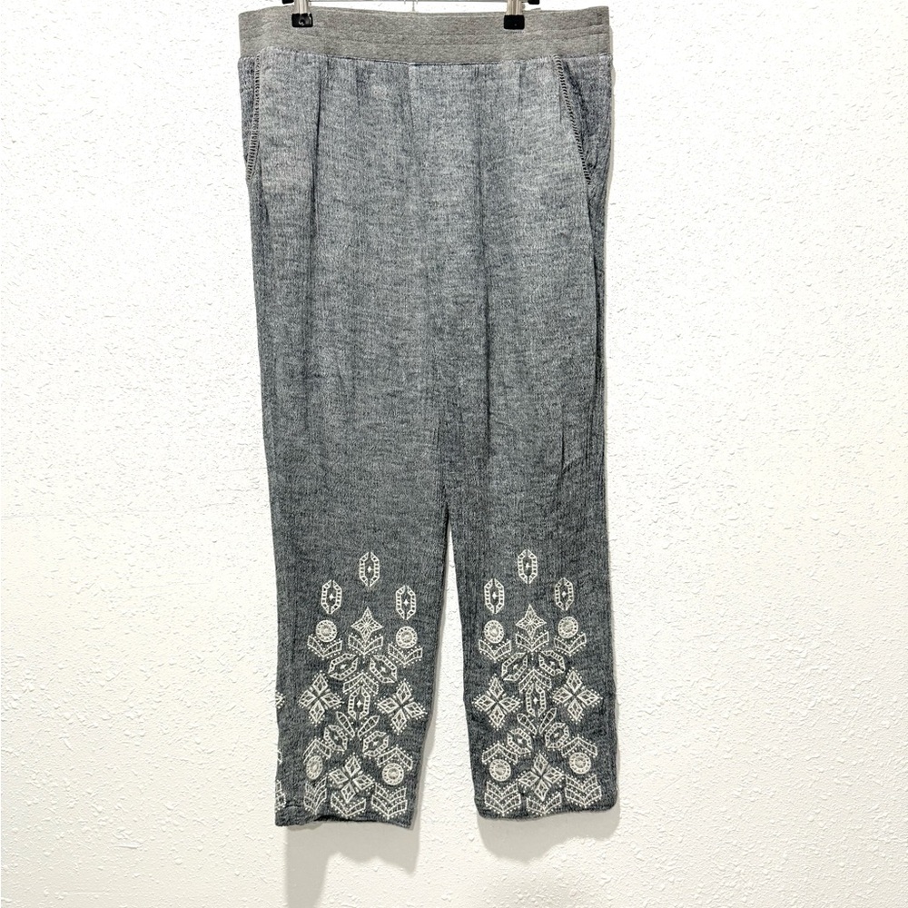 Soft Surroundings Shoreline Embroidered Pants LP